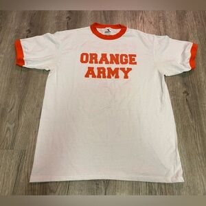 Orange Army White Raglan Short Sleeve Captain T Shirt Size Large